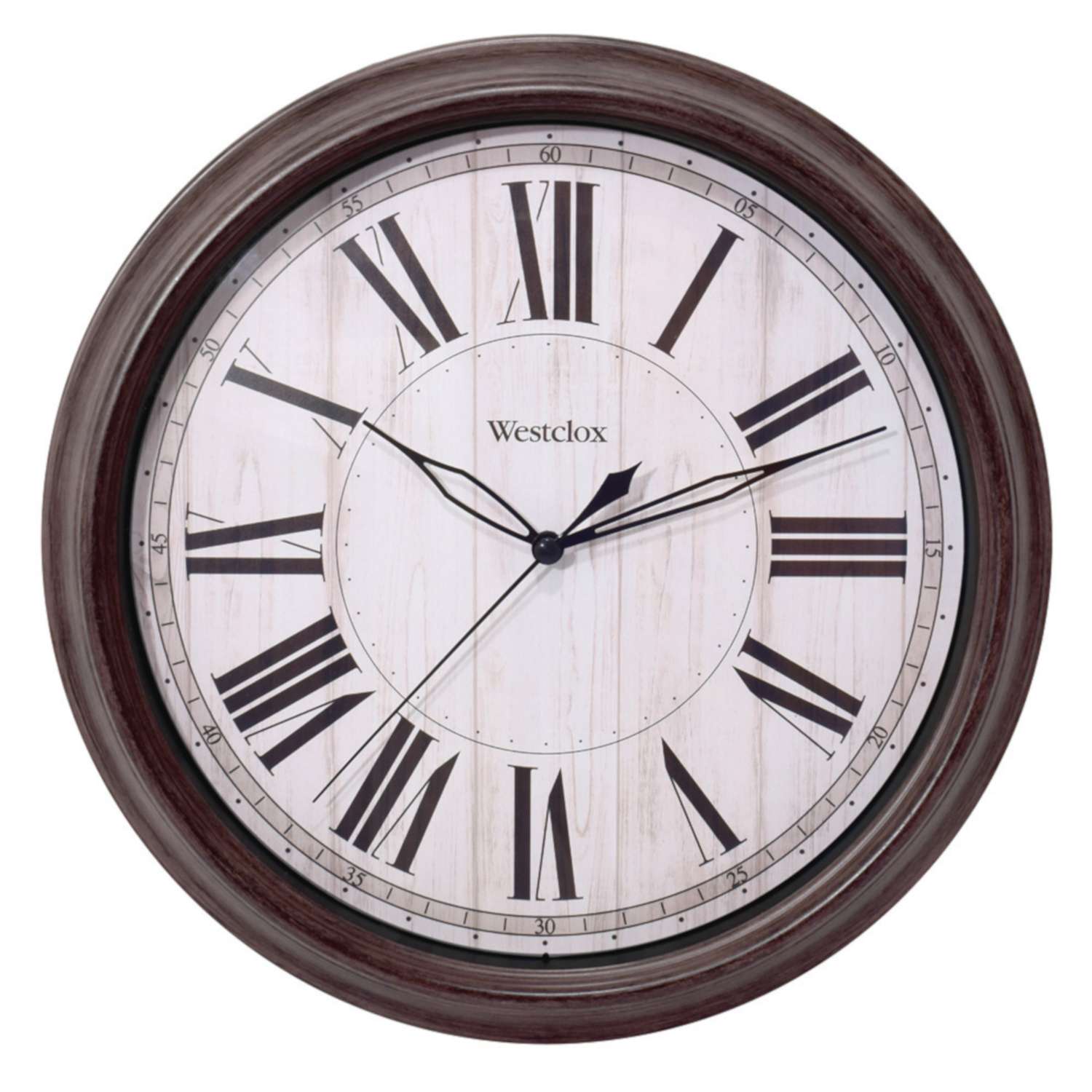  Westclox 11 In. L X 11 In. W Indoor Analog Wall Clock Glass/Plastic Brown