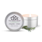  The Rustic House Silver Evergreen/Embers Scent Travel Candle 4 Oz