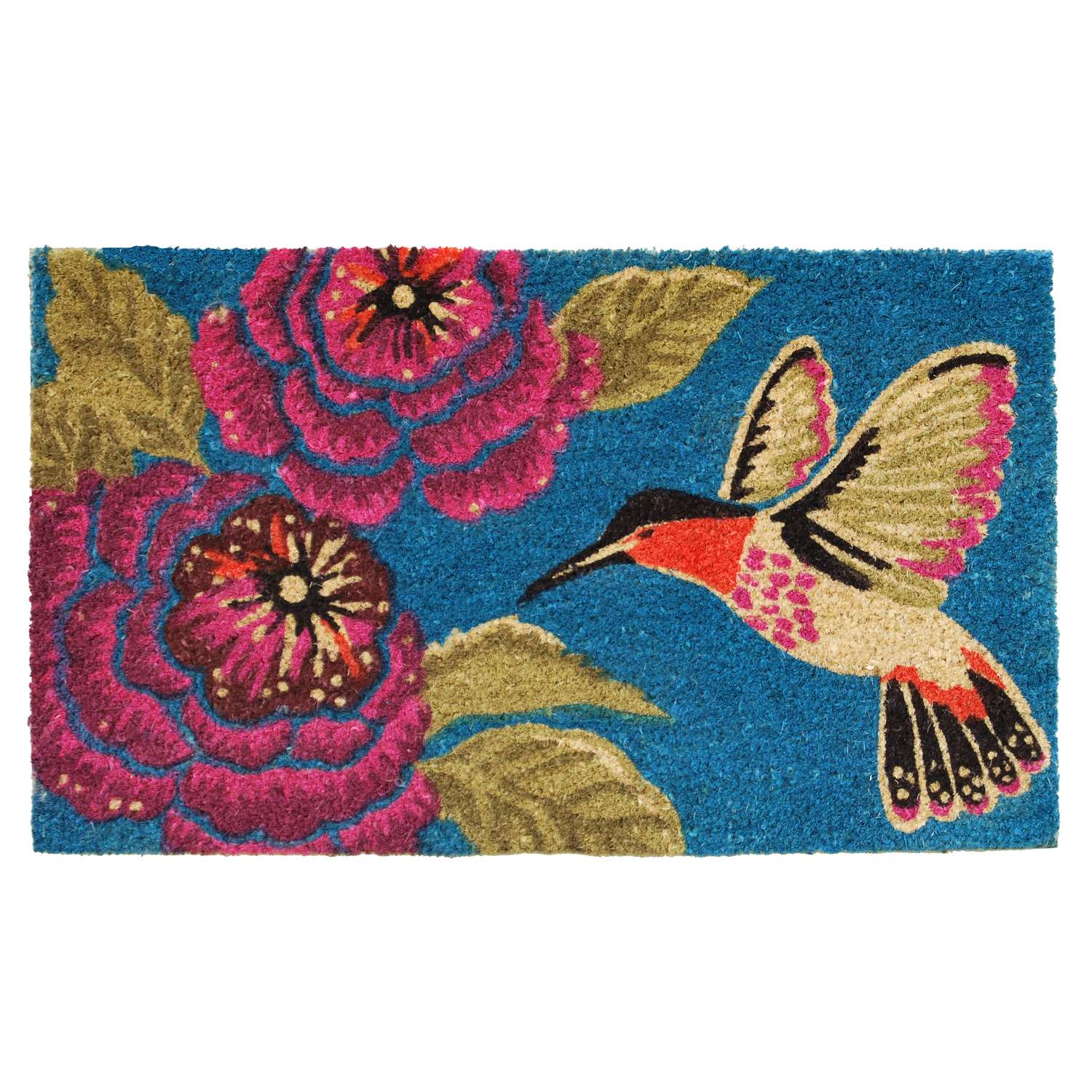  Home & More 2 Ft. W X 3 Ft. L Multi-color Hummingbird Delight Coir Door Mat