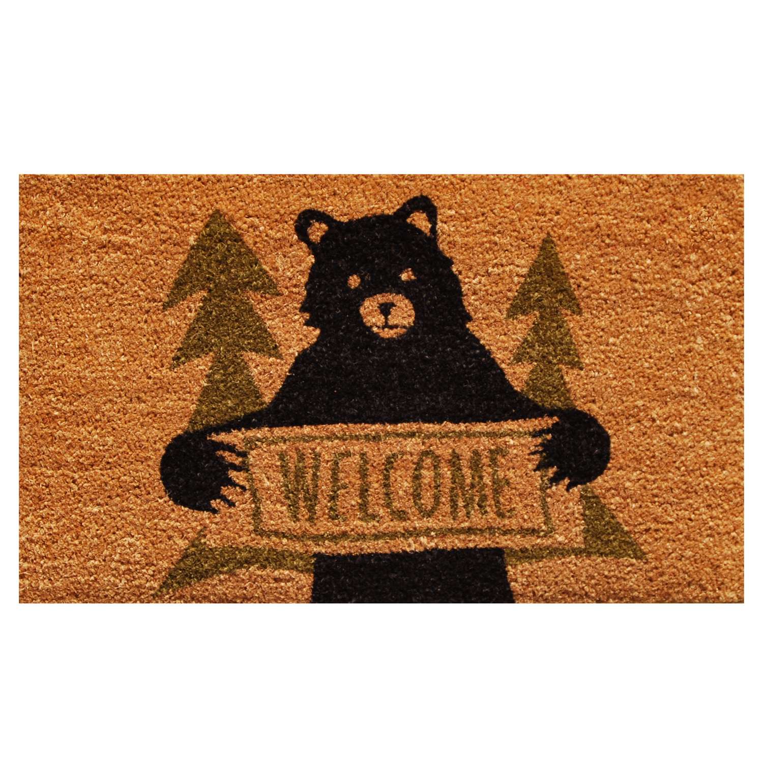  Home & More 1.42 W X 2.42 L Multi-color Bear Greeting Coir Door Mat