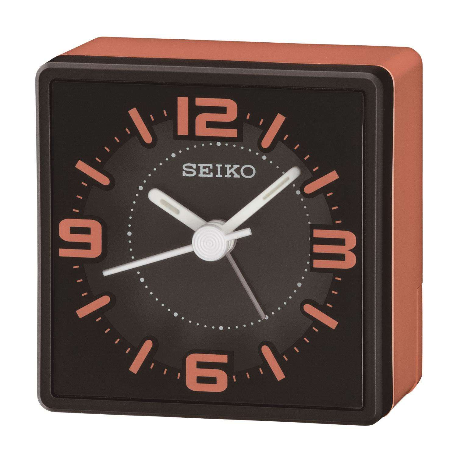  Seiko 2.26 In. Orange Alarm Clock Analog Battery Operated