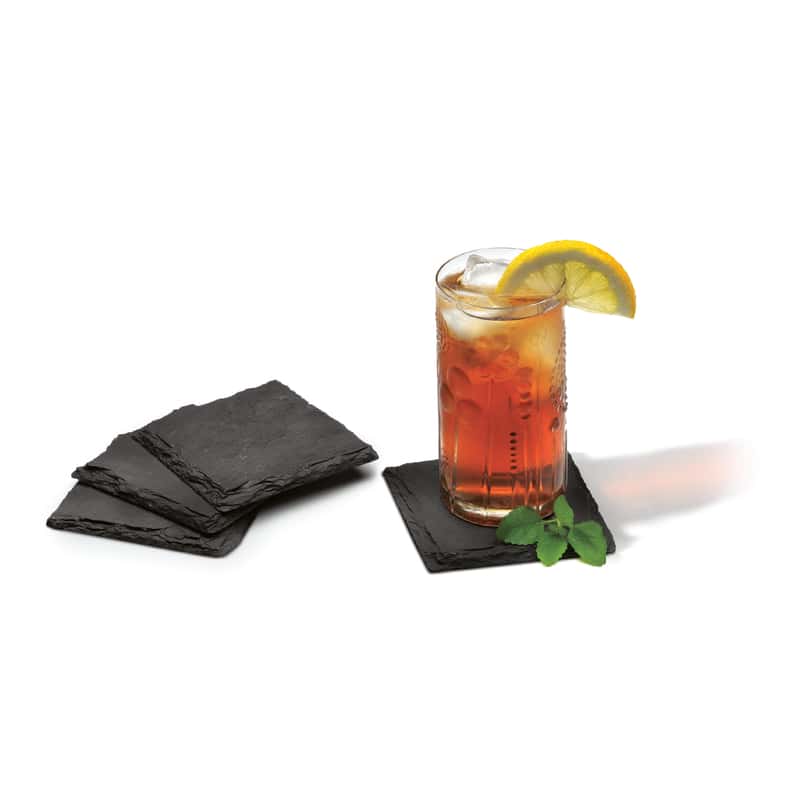  Spectrum .25 In. H X 4 In. W X 4 In. L Slate Poly Resin Coaster Set
