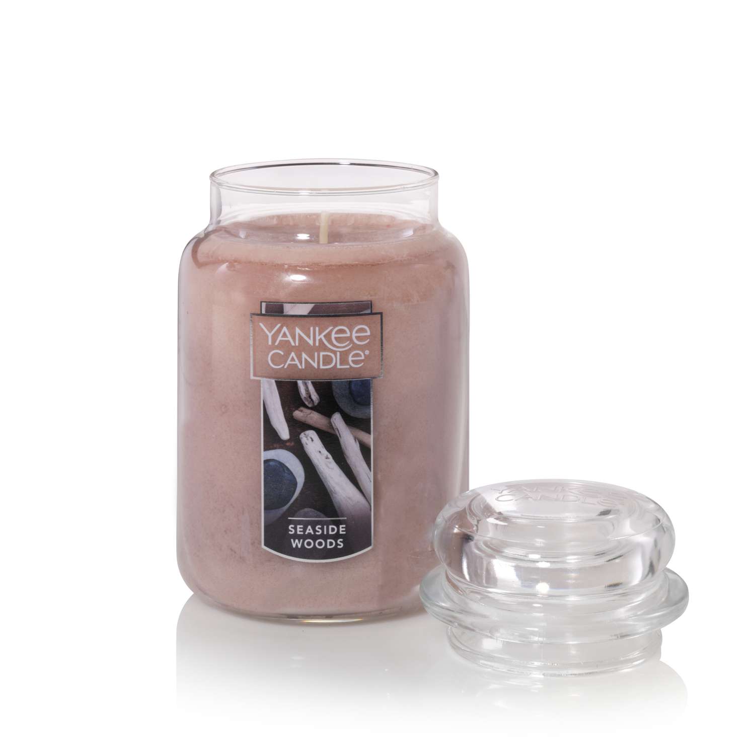  Yankee Candle Tan Seaside Woods Scent Large Candle Jar 22 Oz