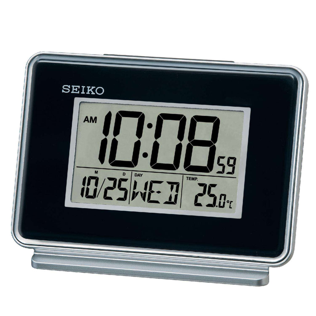  Seiko 5.00 In. Black Alarm Clock Analog Battery Operated