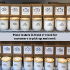  The Rustic House Not For Resale White Cinnamon/Orange Peel Scent Tester Candle 8 Oz