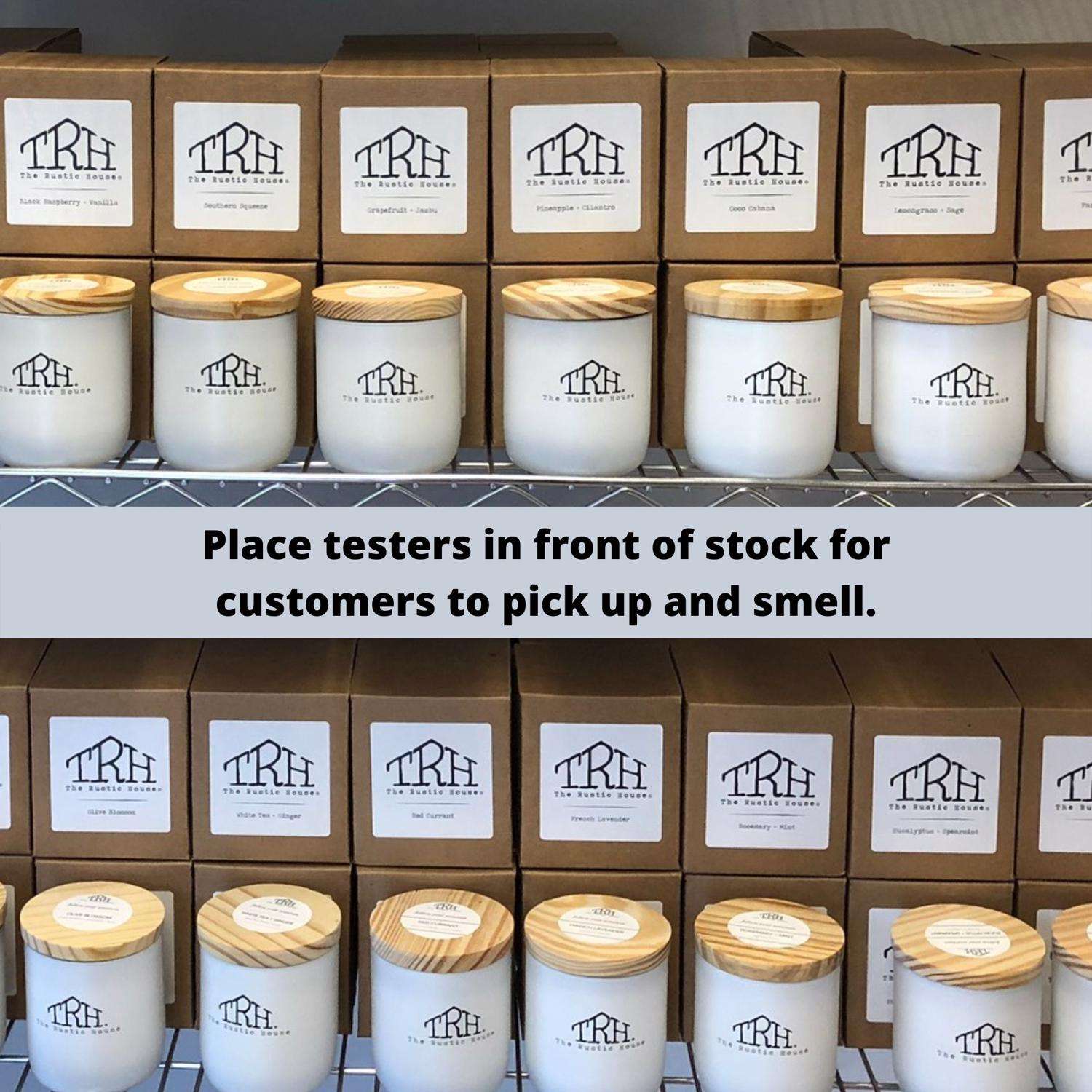  The Rustic House Not For Resale White Cinnamon/Orange Peel Scent Tester Candle 8 Oz