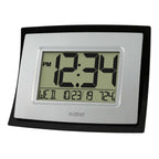  La Crosse Technology 8.62 In. L X 6.81 In. W Indoor Modern Digital Wall Clock Plastic Black/Silver