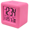  La Crosse Technology Equity 3.25 In. Pink Soft Cube Alarm Clock LCD Battery Operated