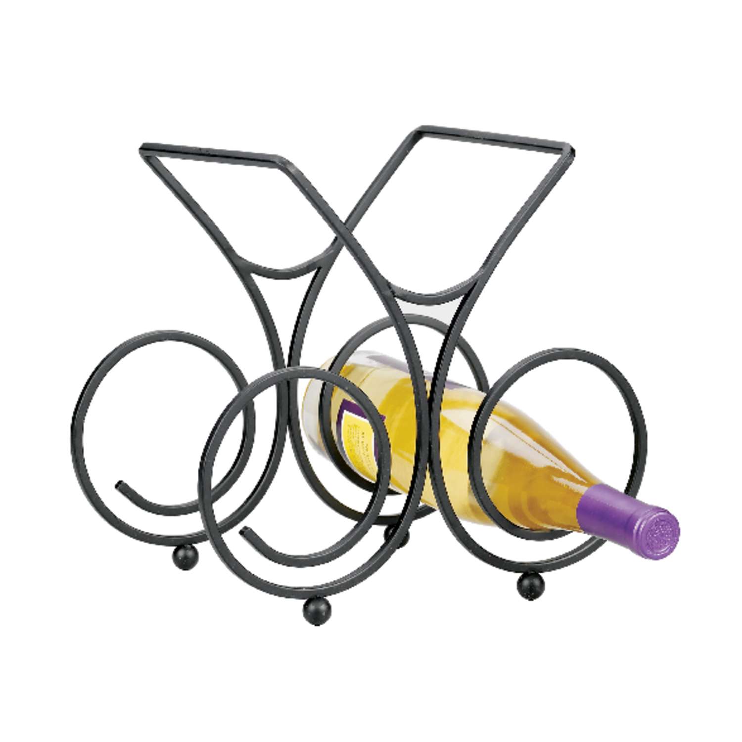  Spectrum 10.8 In. H X 10.1 In. W X 7 In. L Black Steel Wine Rack