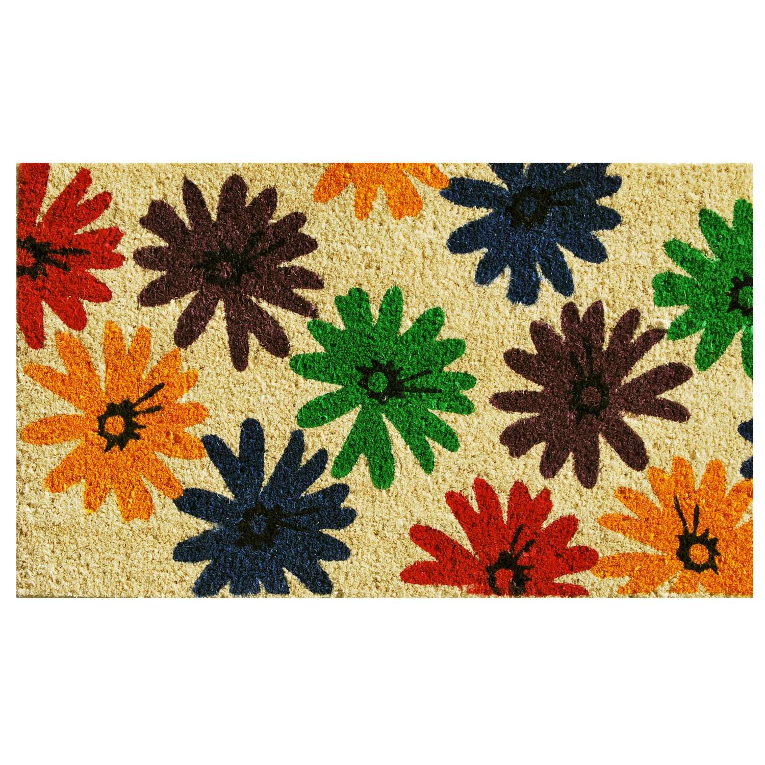  Home & More 1.42 Ft. W X 2.42 Ft. L Multi-color Colorful Daisies Coir Door Mat