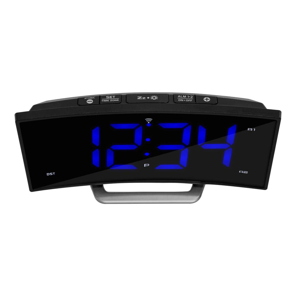  La Crosse Technology 5.7 In. Black Atomic Alarm Clock LED Battery Operated