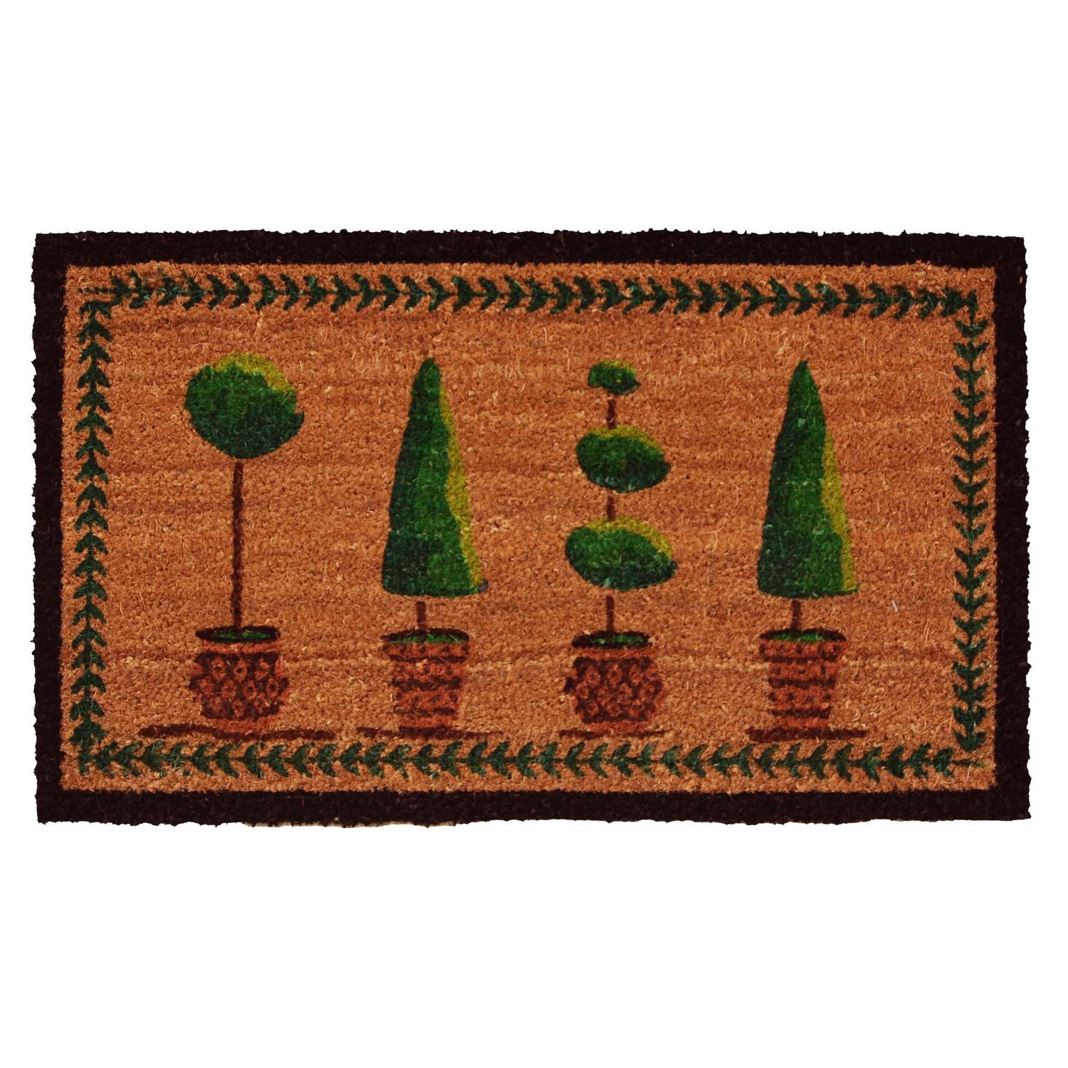  Home & More 1.42 Ft. W X 2.42 Ft. L Brown Topiary Coir Door Mat
