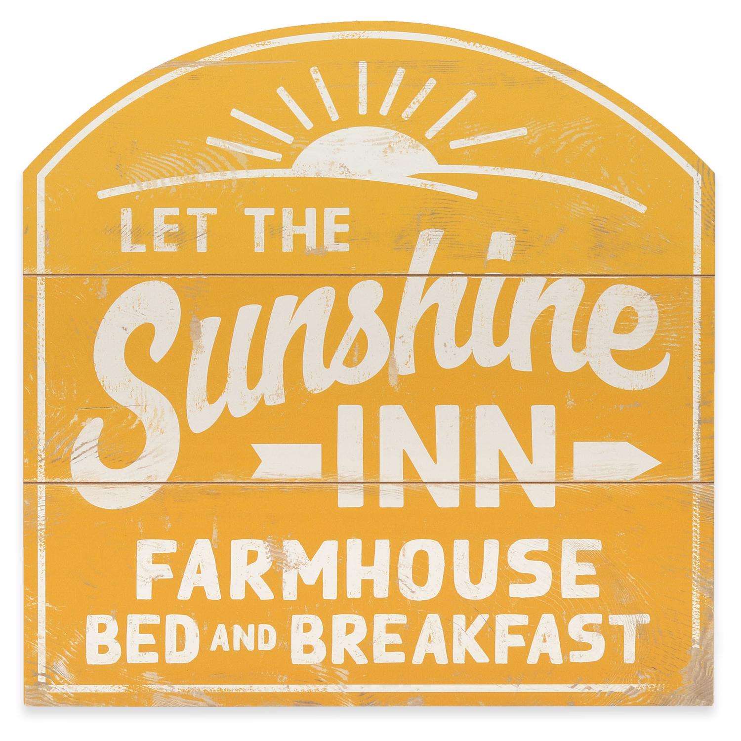  Open Road Brands 18.25 In. H X 0.375 In. W X 18.25 In. L White/Yellow Wood Wall Decor
