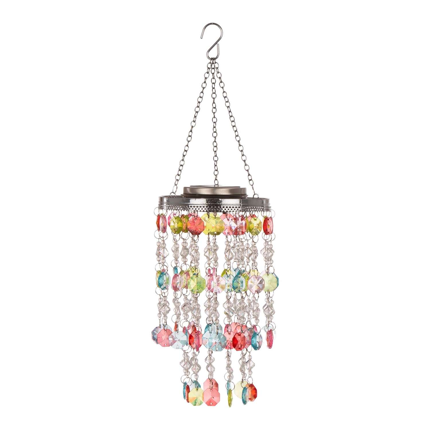  Glitzhome 18.75 In. H X 5.5 In. W X 5.5 In. L Multicolored Acrylic/Iron Solar Lighted Hanging Decor