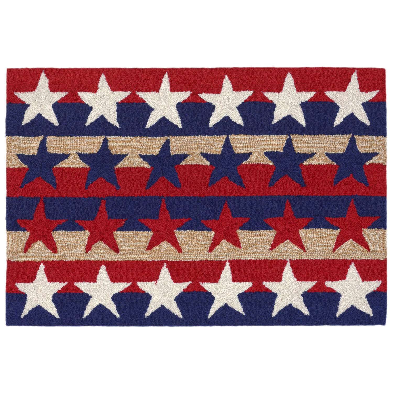  Liora Manne Frontporch 1.67 Ft. W X 2.5 Ft. L Multi-color Stars & Stripes Polyester Accent Rug
