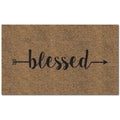  Americo Home Flocked KoKo 18 In. W X 30 In. L Black/Tan Blessed Entrance Mat