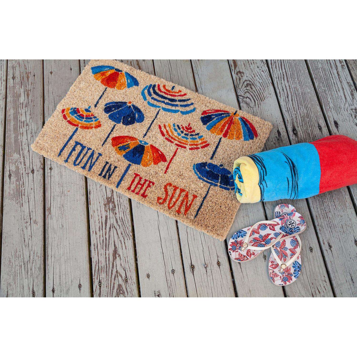  Entryways 30 In. W X 18 In. L Multicolored Fun In The Sun Coir Door Mat