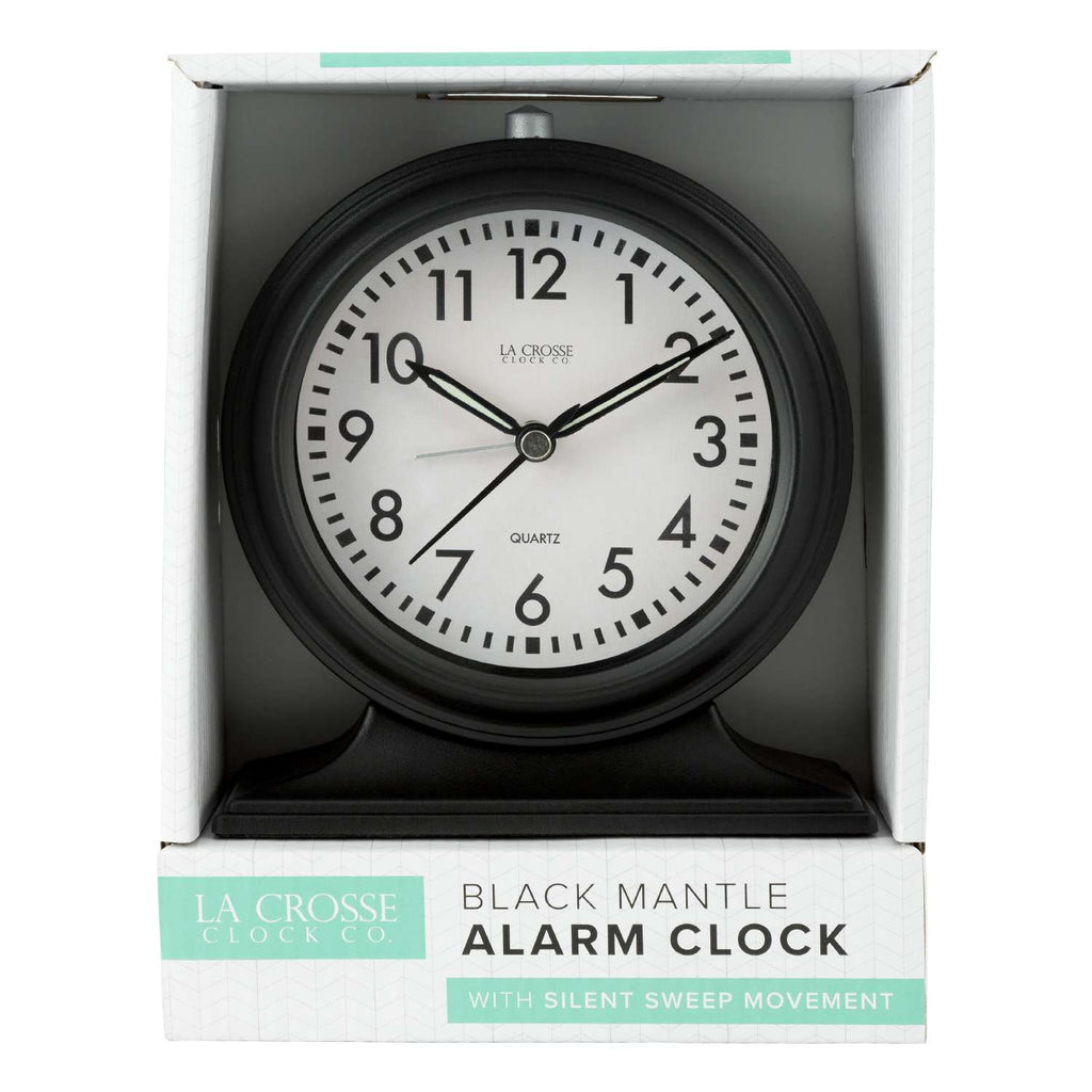  La Crosse Technology 5.63 In. Black Alarm Clock Analog Battery Operated