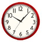  Westclox 9.5 In. L X 9.5 In. W Indoor Modern Analog Wall Clock Glass/Plastic Red