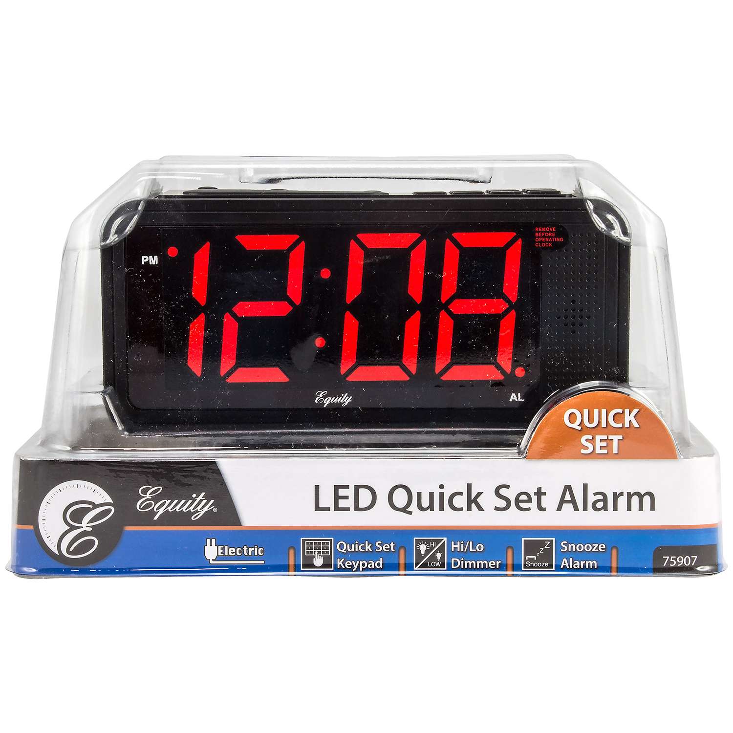  La Crosse Technology Equity 4.35 In. Black Alarm Clock LED Battery Operated