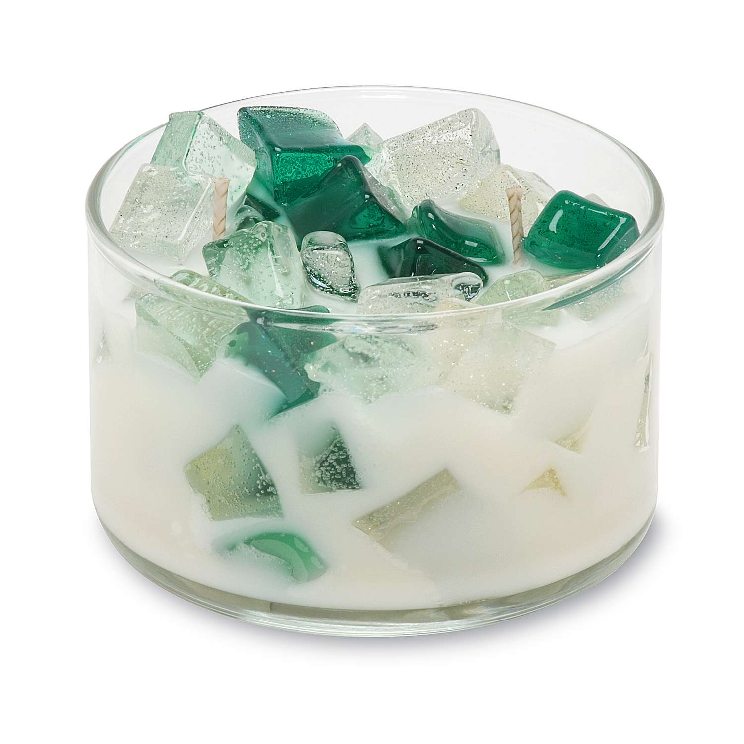  Primal Elements Green/White/ Turquoise Tranquility Scent 2 Wick Candle