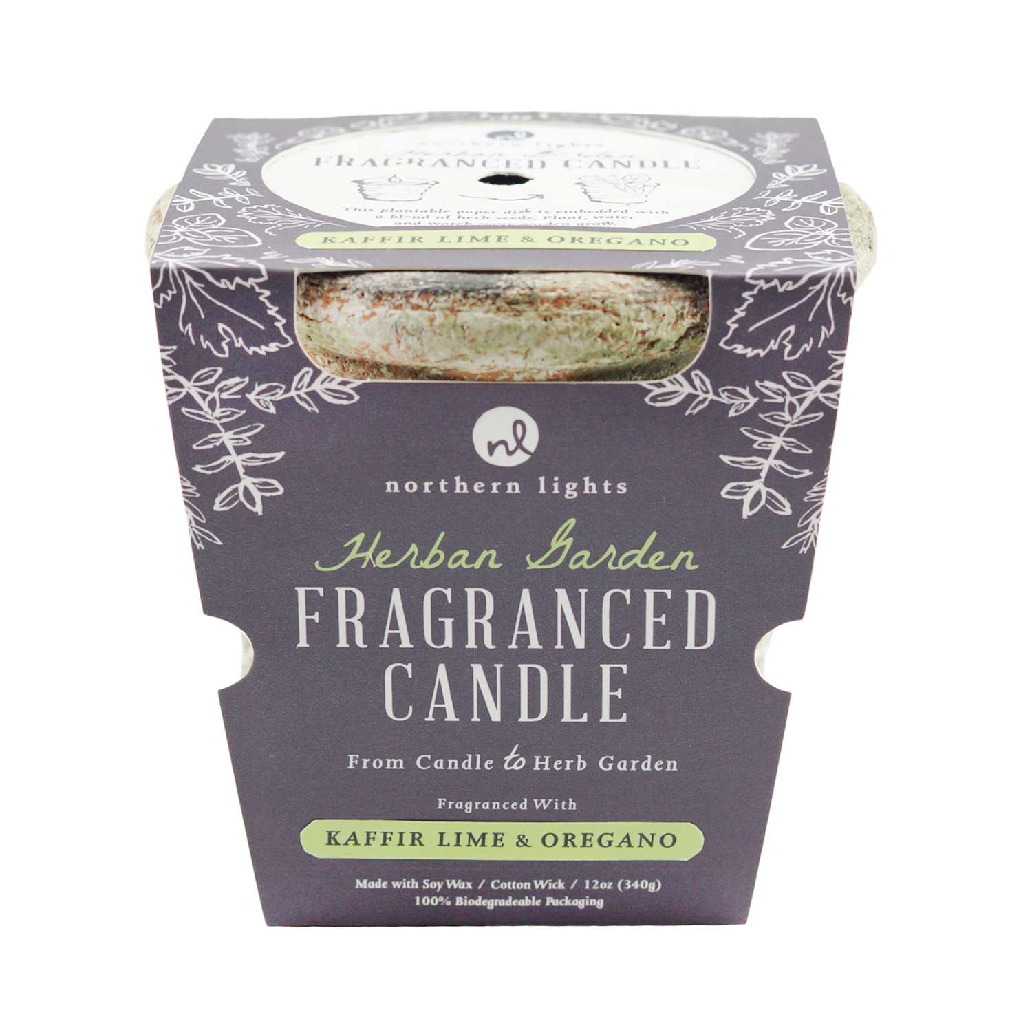  Northern Lights Herban Garden Green Kaffir Lime And Oregano Scent Soy Candle