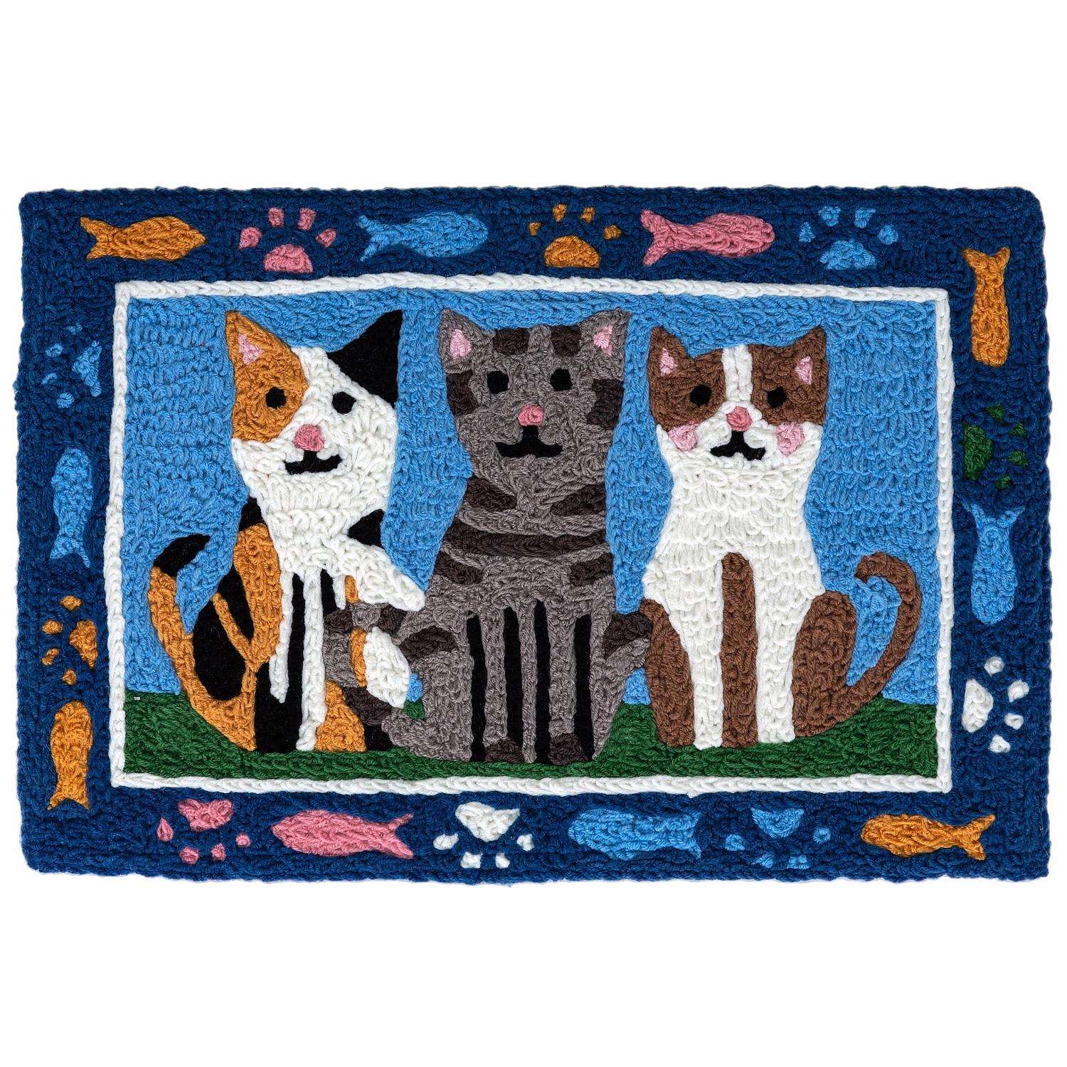  Jellybean 20 In. W X 30 In. L Multi-color Kitty Kousins Polyester Accent Rug