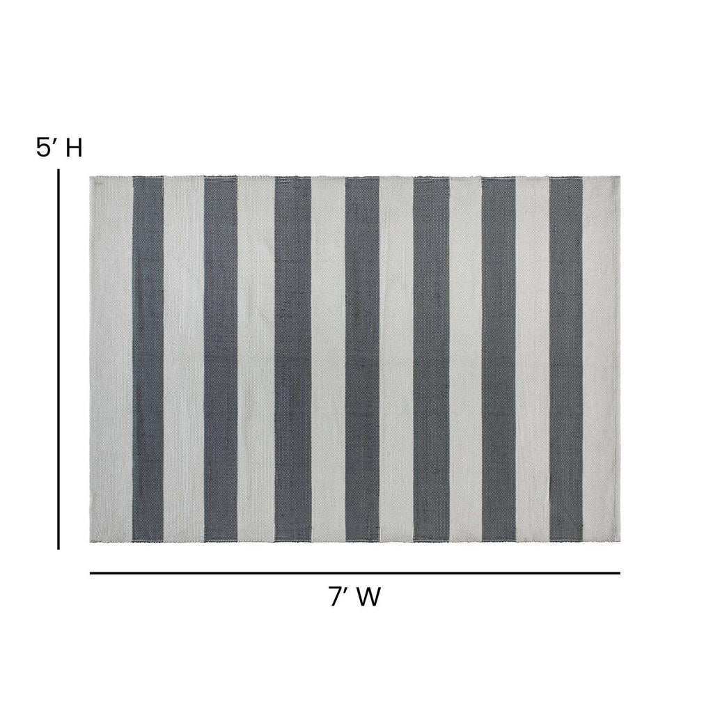  Flash Furniture 81.5 In. W X 60 In. L Gray/White Polypropylene Rug