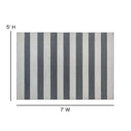  Flash Furniture 81.5 In. W X 60 In. L Gray/White Polypropylene Rug