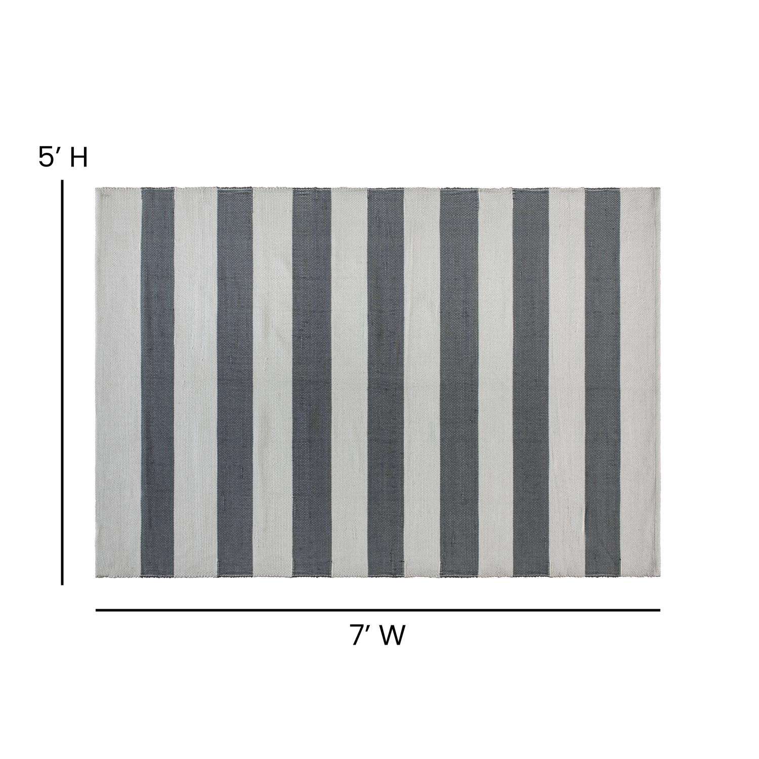  Flash Furniture 81.5 In. W X 60 In. L Gray/White Polypropylene Rug