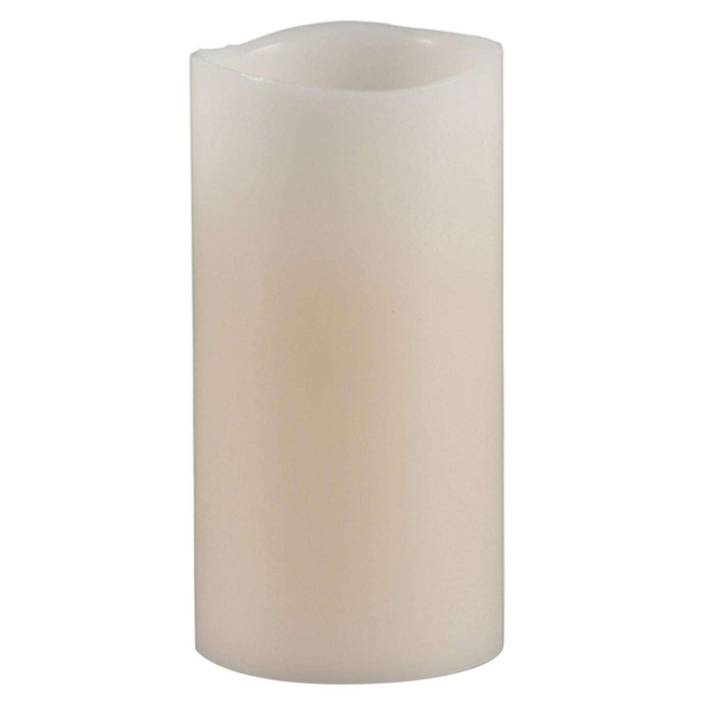  Everlasting Glow Bisque Vanilla Scent Wavy Edge Pillar Flameless Flickering Candle