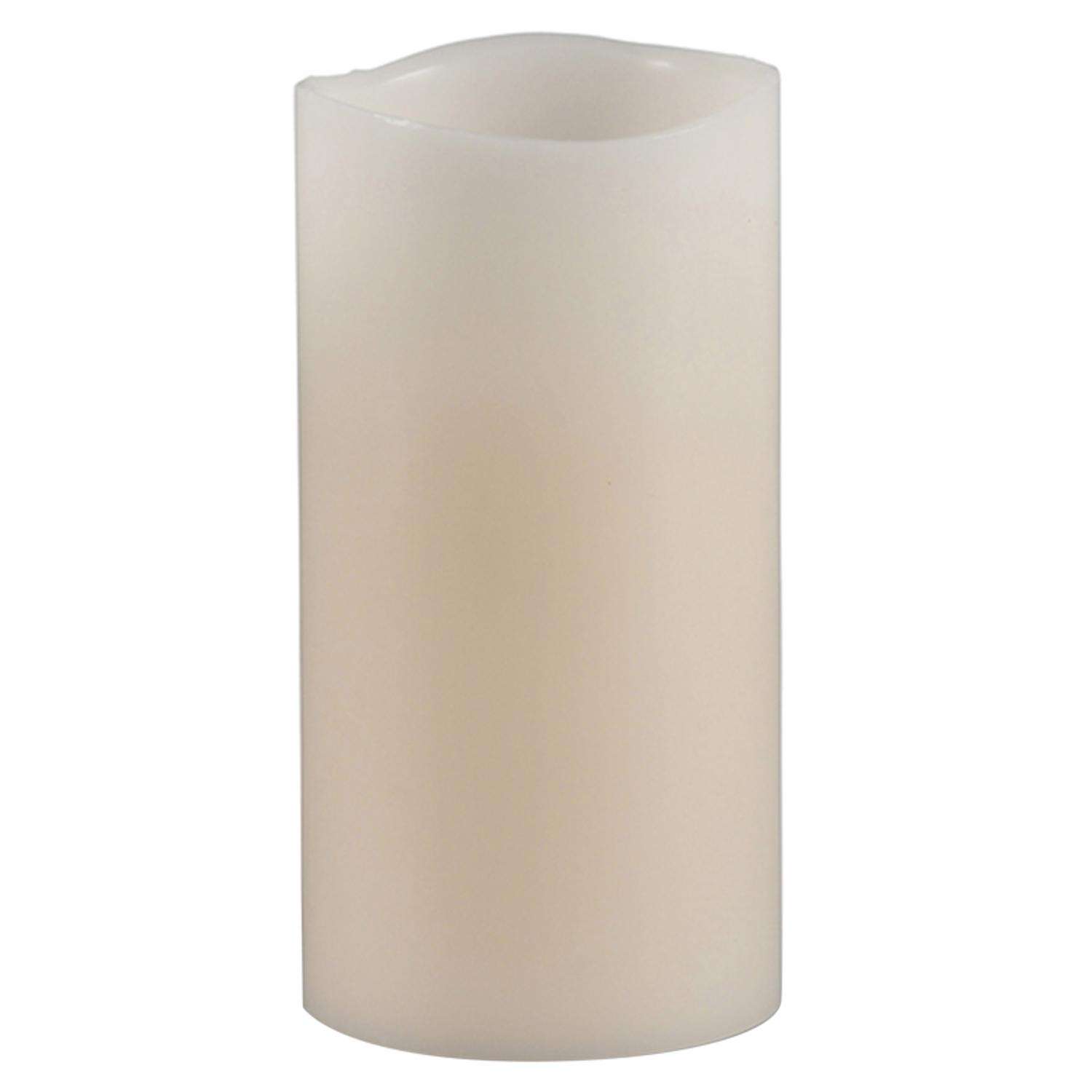  Everlasting Glow Bisque Vanilla Scent Wavy Edge Pillar Flameless Flickering Candle