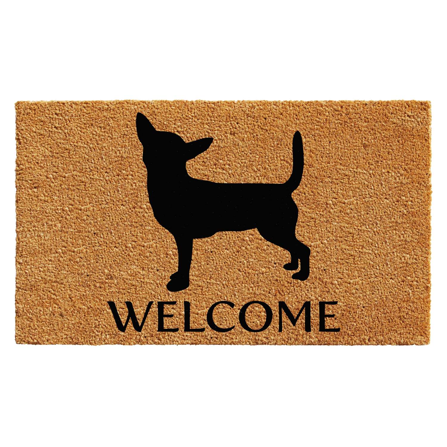  Home & More 1.42 W X 2.42 L Multi-color Chihuahua Welcome Coir Door Mat