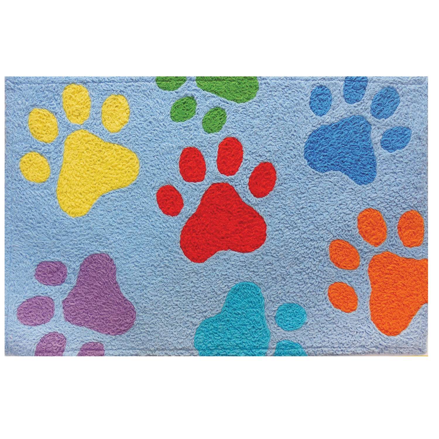  Jellybean 20 In. W X 30 In. L Multi-colored Colorful Paws Accent Rug
