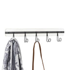  Spectrum 4 In. H X 1.93 In. W X 18 In. L White Wash/ Industrial Gray Steel/Wood Wall Mount Hook Rack