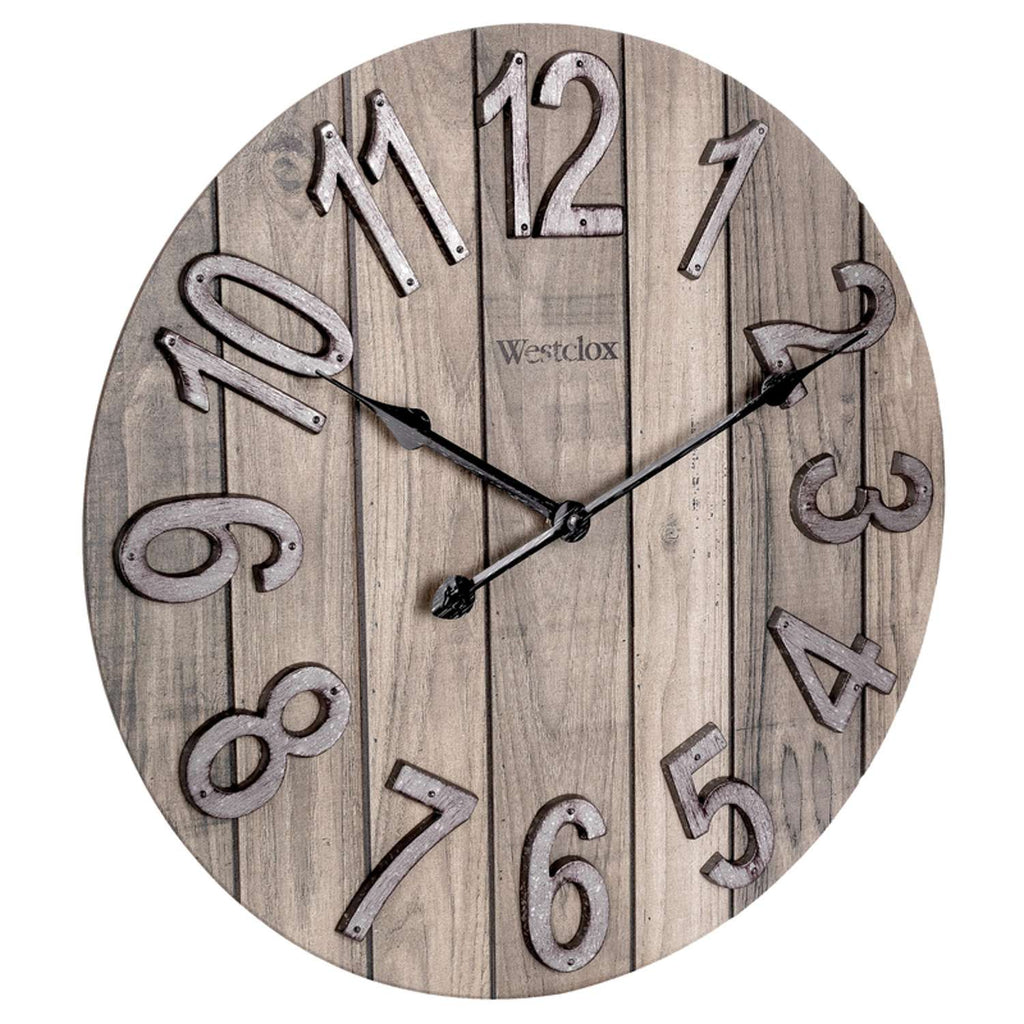  Westclox 15.5 In. L X 15.5 In. W Indoor Farmhouse Analog Wall Clock Wood Brown