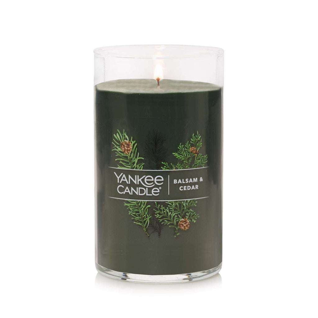  Yankee Candle Signature Green Balsam & Cedar Scent Pillar Candle 14.25 Oz