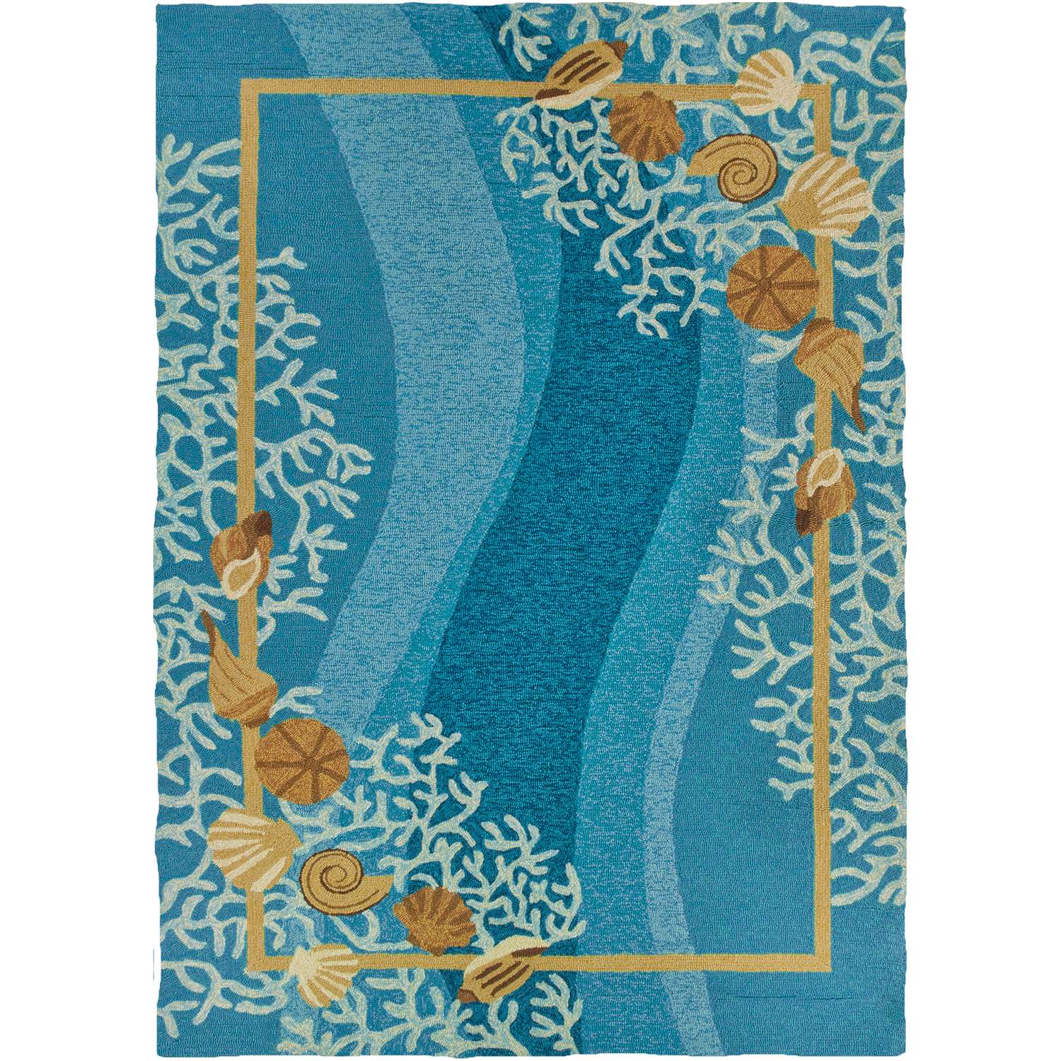  Homefires 3 Ft. W X 5 Ft. L Multicolored Shells & Coral Accent Rug