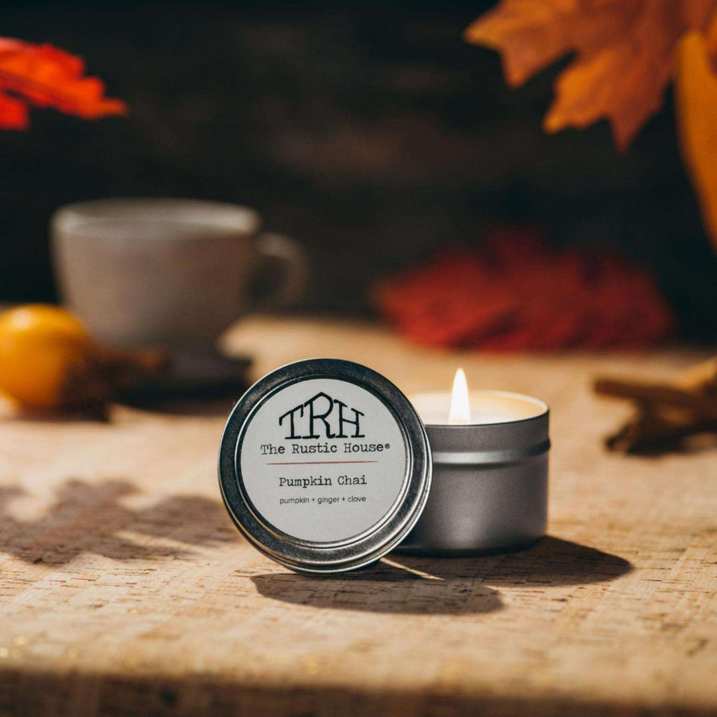  The Rustic House Silver Clove/Ginger/Pumpkin Scent Candle 4 Oz
