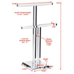  Tripar 14.5 In. H X 5.4 In. W X 9.15 In. L Clear Glass/Metal Double T-Bar Jewelry Stand