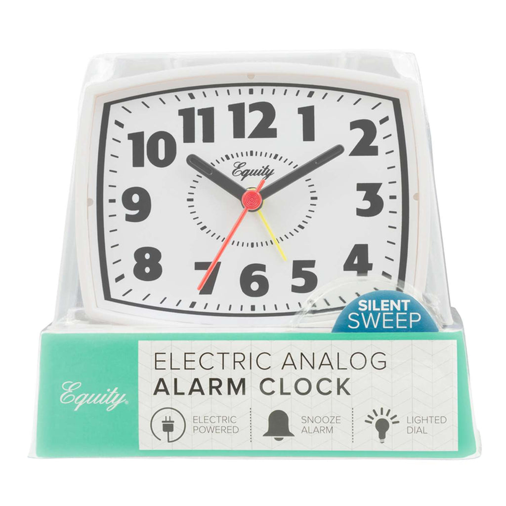  La Crosse Technology Equity 2 In. White Alarm Clock Analog Plug-In
