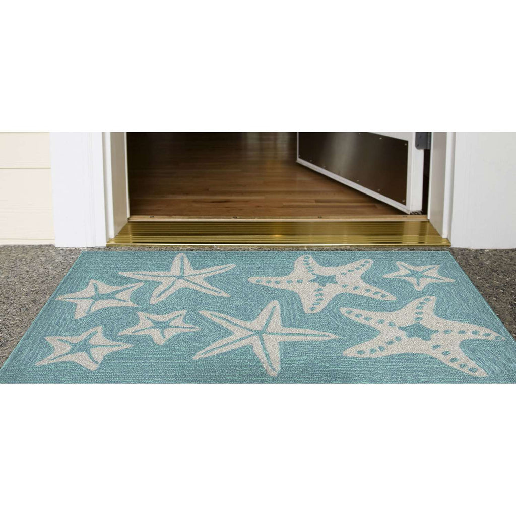  Liora Manne Capri 2 Ft. W X 3 Ft. L Blue Casual Polyester Rug
