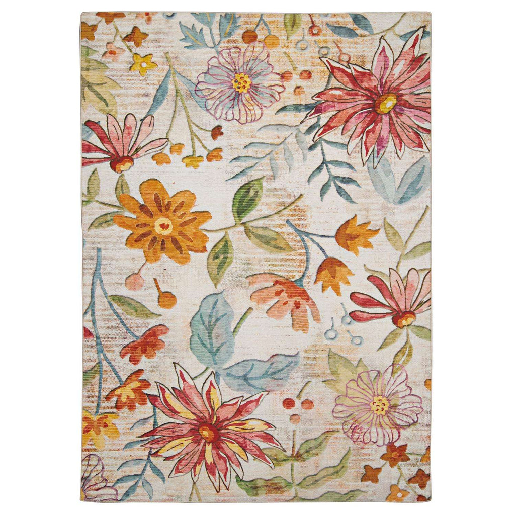  Linon Home Decor 7 Ft. W X 5 Ft. L Ivory/Pink Daytona Polyester Rug