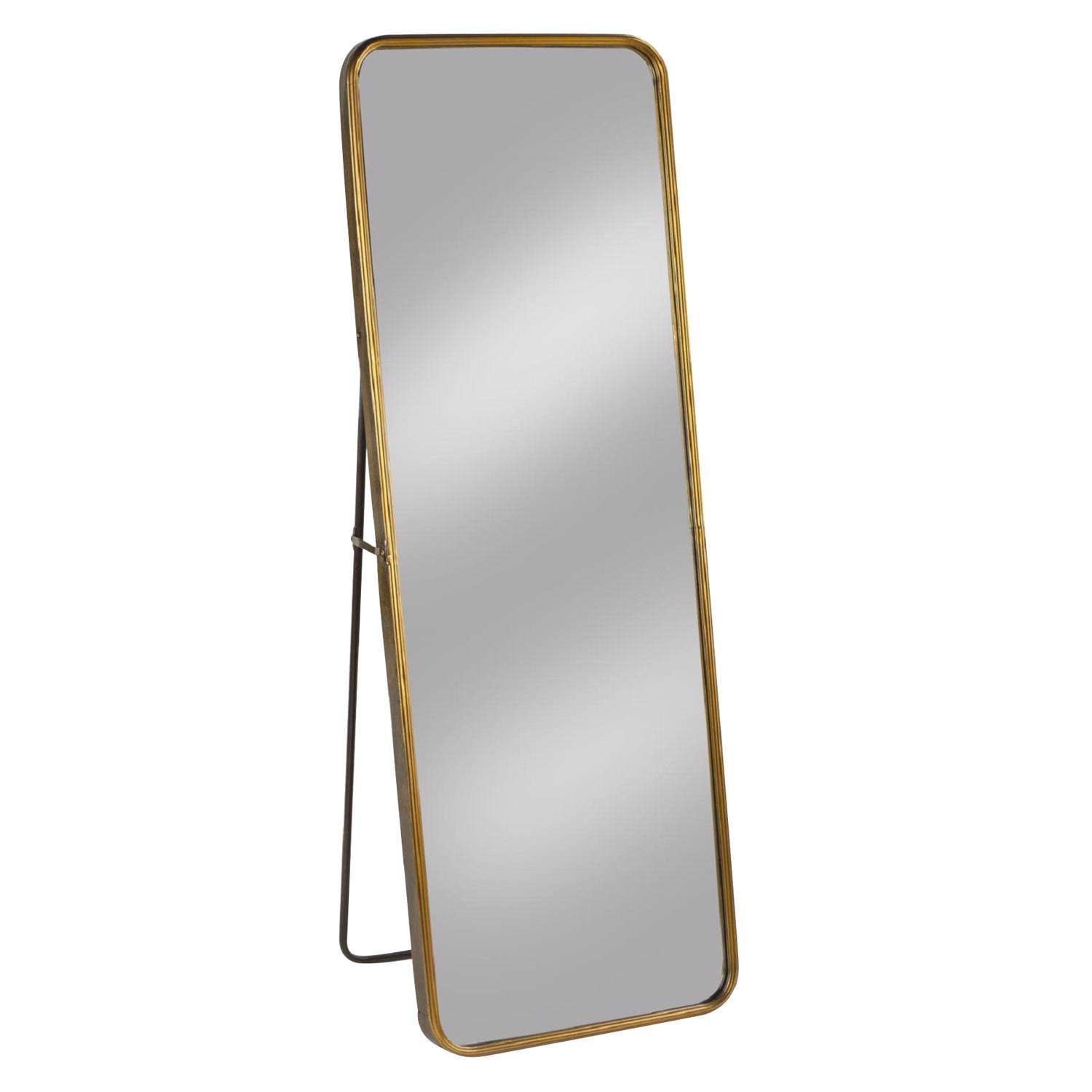  Tripar 55.25 In. H X 20 In. W Burnished Gold Metal Floor Mirror