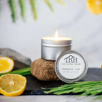  The Rustic House Silver Lemongrass/Sage Scent Travel Candle 4 Oz