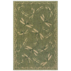  Liora Manne Carmel 4.8 Ft. W X 7.5 Ft. L Green Dragonfly Polypropylene Accent Rug