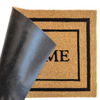  First Concept 18 In. W X 30 In. L Black/Brown Welcome Coir Door Mat
