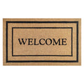  First Concept 18 In. W X 30 In. L Black/Brown Welcome Coir Door Mat