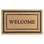  First Concept 18 In. W X 30 In. L Black/Brown Welcome Coir Door Mat