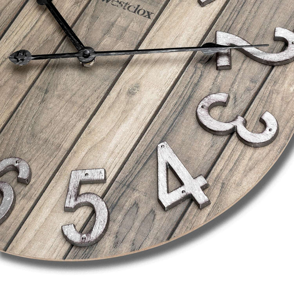  Westclox 15.5 In. L X 15.5 In. W Indoor Farmhouse Analog Wall Clock Wood Brown